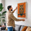 Centered Owl Mid-Century - Wrapped Canvas-1418629167-1418629166