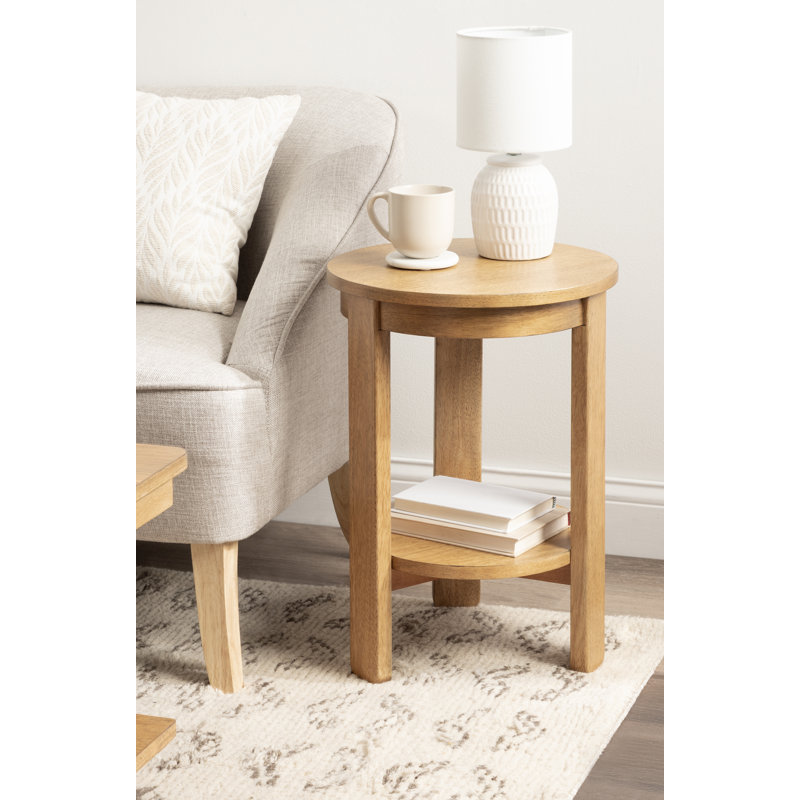 Table d'appoint Foxford, H 22,25 po x l 16 po x P 16 po, Brun clair / bois naturel