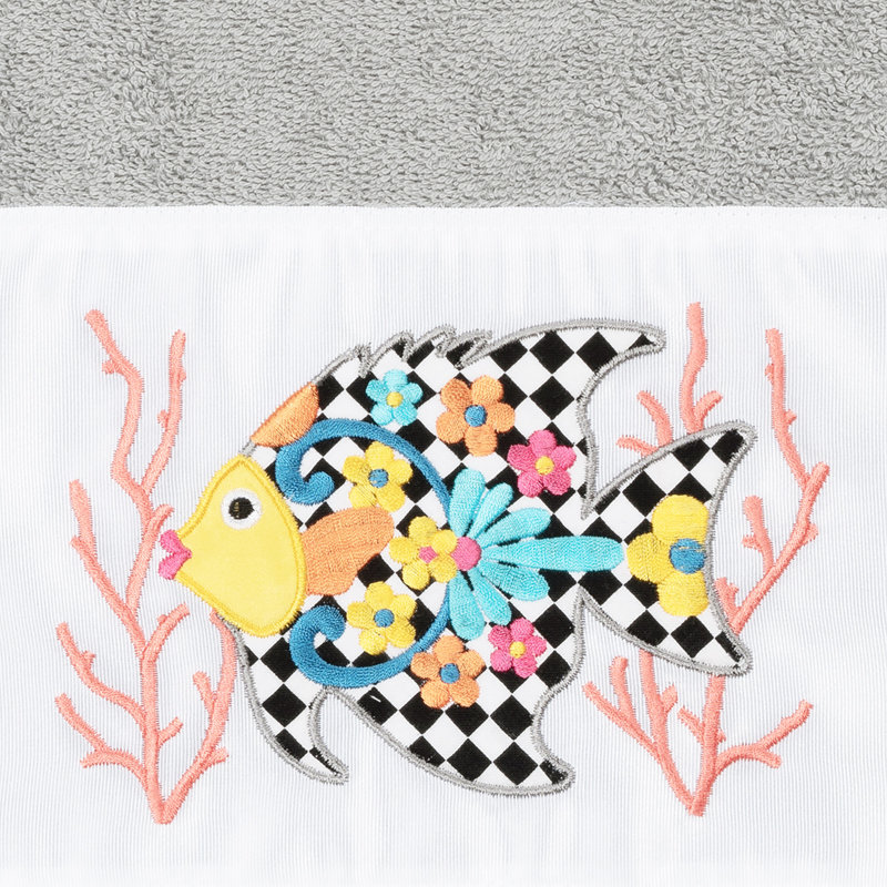 Serviette de bain en coton FELIZ, Gris clair