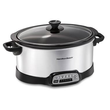Hamilton Beach Stay or Go Stovetop Sear and Cook 6 Qt. Stainless Steel Slow  Cooker 33663 - The Home Depot