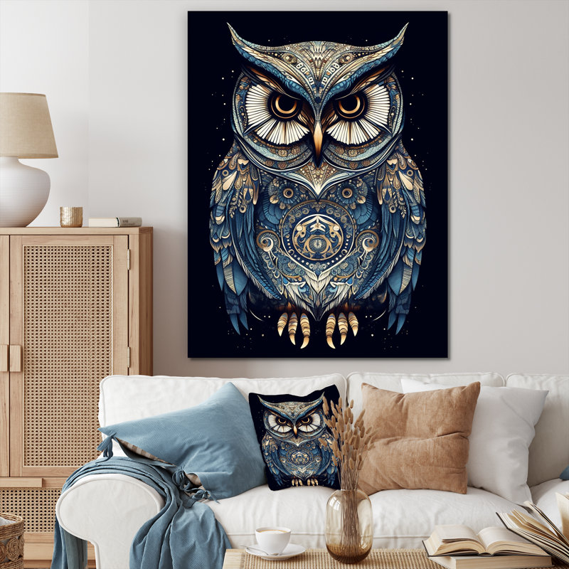 Hibou blanc magique - impression, H 44 po x l 34 po x P 1,5 po, Toile tendue