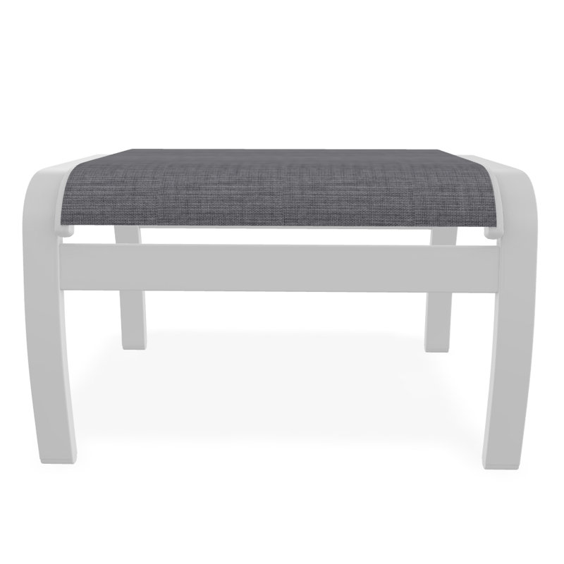 Repose-pieds d'extérieur avec coussin Askar, Étain Augustine, Blanc texturé