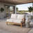 Galvan 56.94'' Wide L-Shaped Teak Patio Sofa with Cushions-85262434