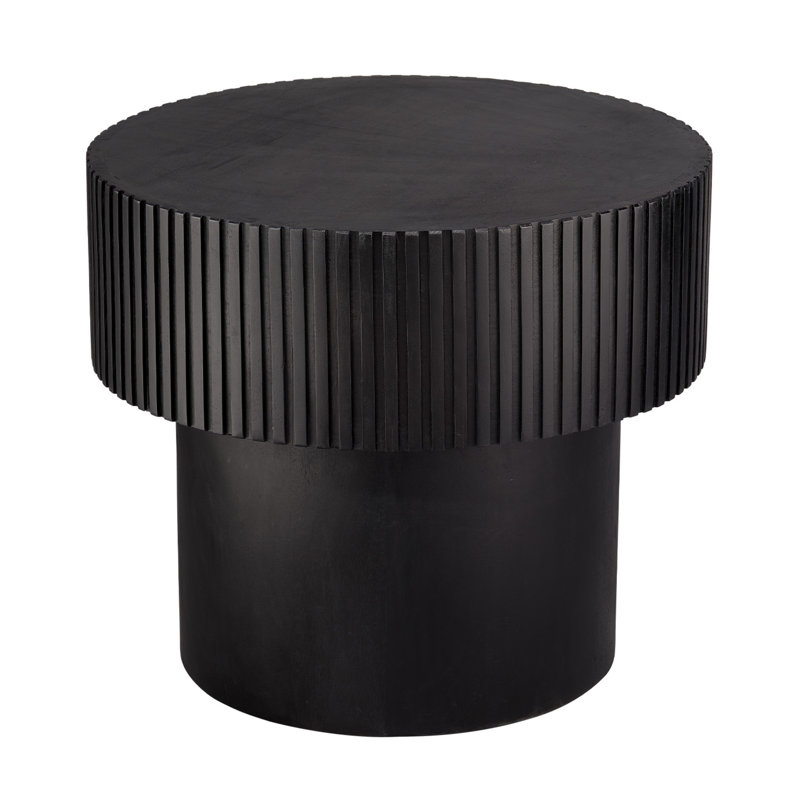 Notch Solid Wood End Table, Black