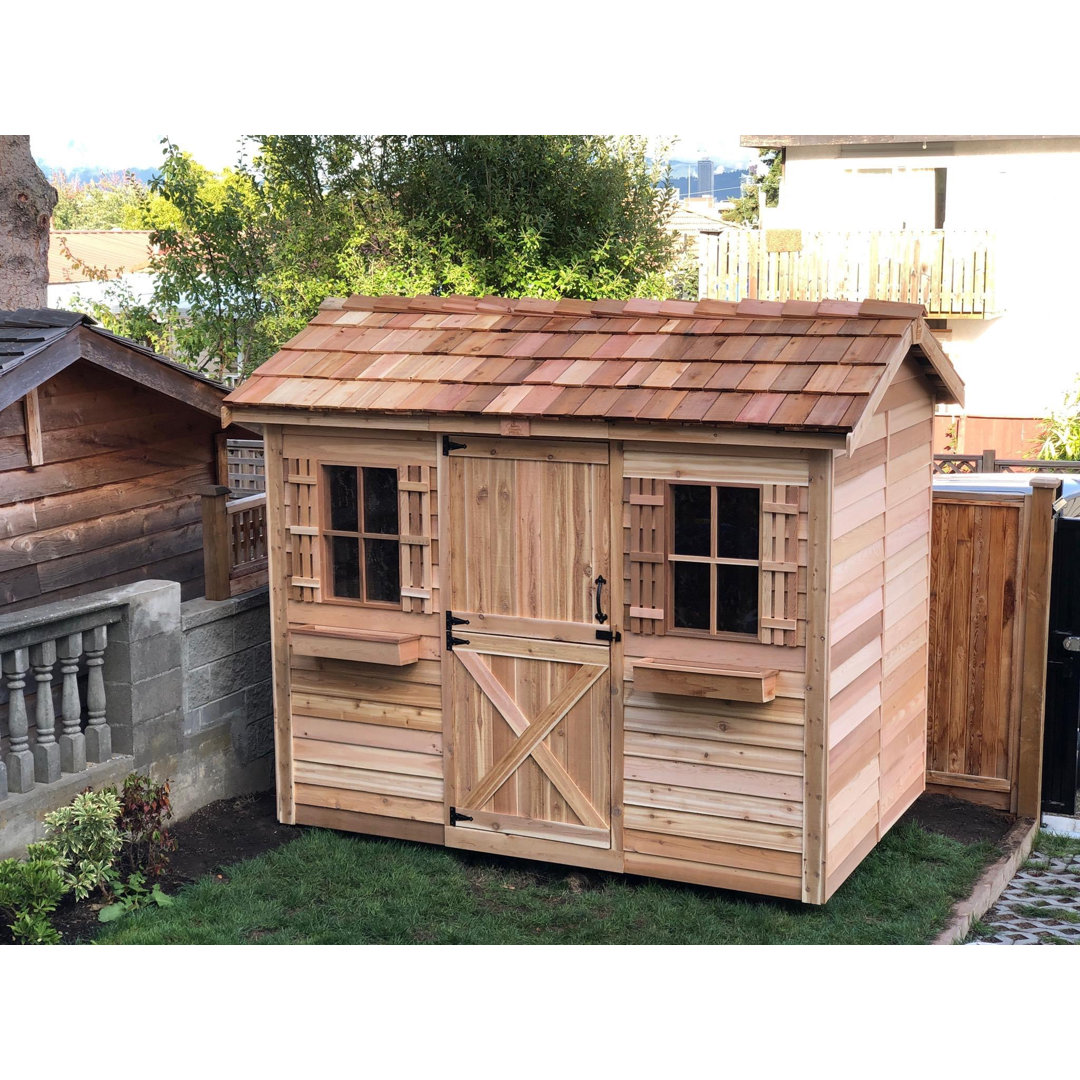 Cabana 9 ft. W x 6 ft. D Western Red Cedar Wood Traditional Storage Shed Cedarshed