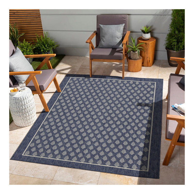 Sunshine GC_HAR2007 Blue Indoor/Outdoor Area Rug, Rectangle 7'10" x 10'3"