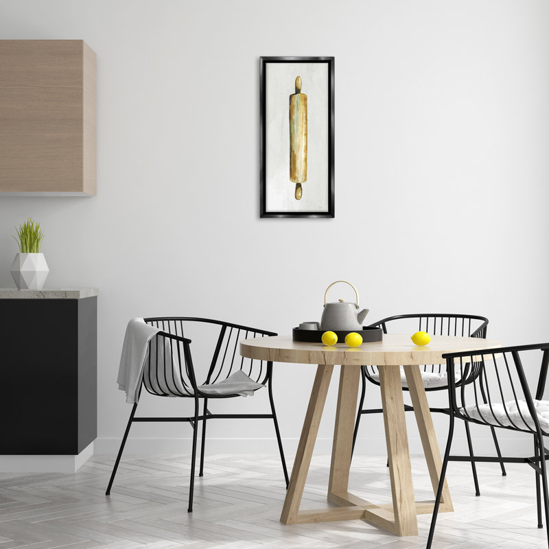  «Rustic Rolling Pin», art mural sur toile flottante par Nan, H 25 po x l 11 po, Cadre flottant noir de jais