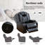 Fauteuil inclinable électrique en cuir respirant de 37 po de largeur avec accoudoirs de rangement et lumières DEL bleues-1885213749
