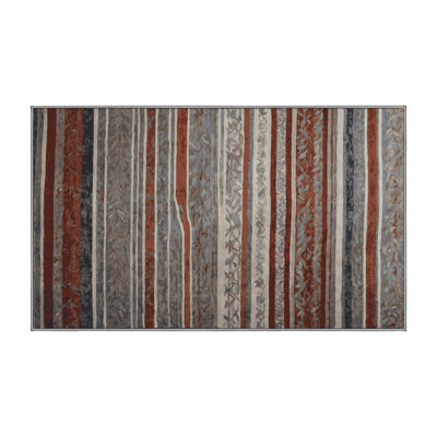 Machine Washable Gray Area Rug GSIX03581