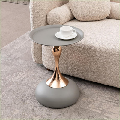 Table basse piédestal en métal en forme de queue de sirène, table d'appoint gain de place pour salon/chambre, montage facile