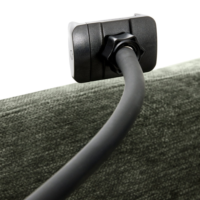 85.4" Modular With , Ports, Phone Holder, And Comfortable Footrest For Living Room L-Shaped Sectional Bed Design, Movable Charging, Soft Seat Back