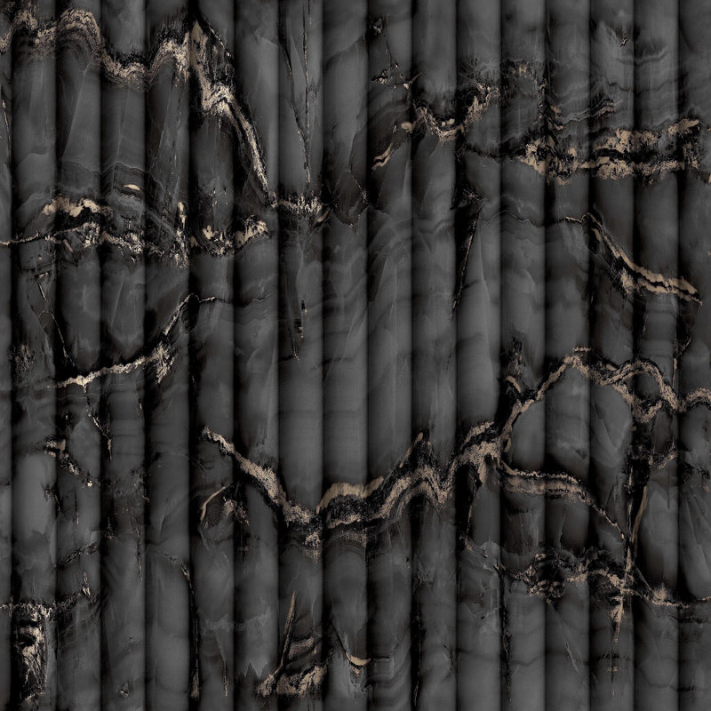 Imitation Group Fluted Marble Wallpaper, Charcoal