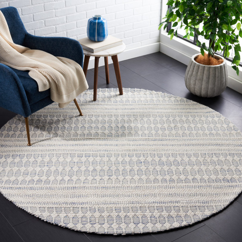 Tapis géométrique tissé à la main Brag, Rond 6 pi