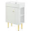 Meuble-lavabo blanc 21,6 po - Meuble-lavabo en céramique et meuble latéral droit, meuble-lavabo, armoire, porte, moderne-1359837019