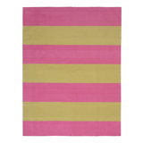 Pink & Green Flatweave Cotton Rug - 7'10" x 9'10"