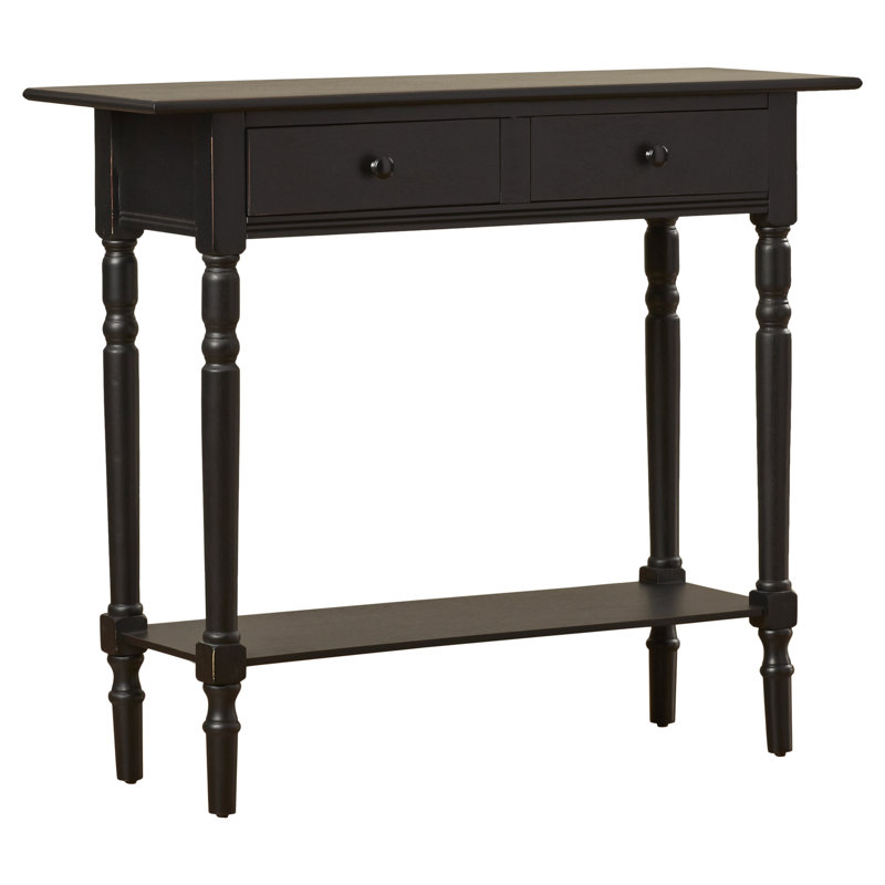 Brookshire 239.22cm Solid Wood Console Table, Distressed Black