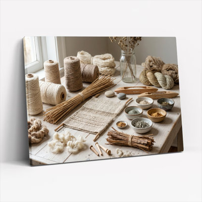 Ensemble de 1 tableau sur toile artisanale naturelle