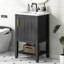 Meuble-lavabo de salle de bain durable avec lavabo et porte à fermeture douce-1456781574