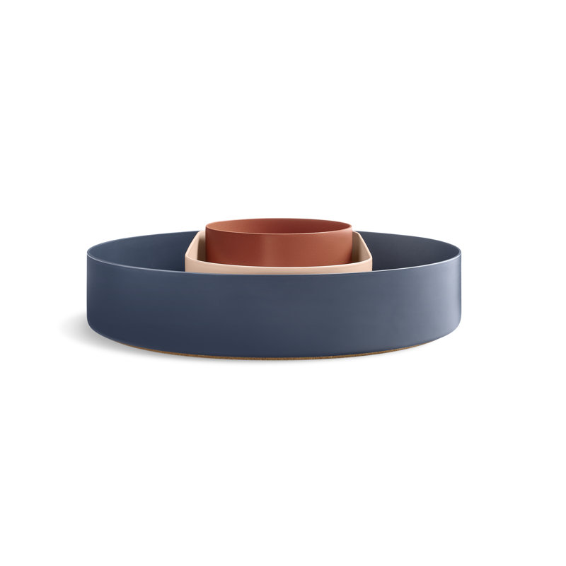 Ends Desk Organizer Set, Blue/Brown/Cream