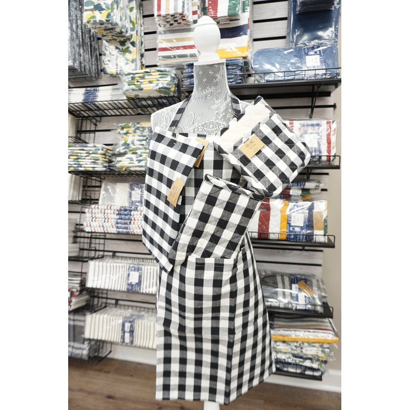 Plaid Cotton Bib Apron