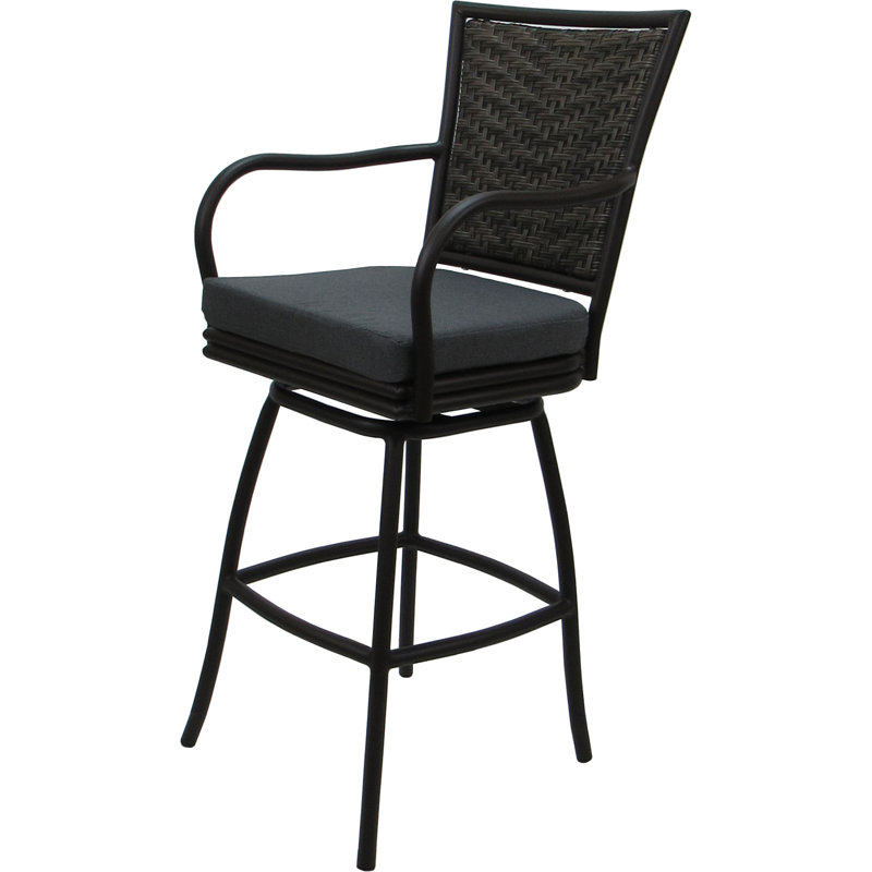 Gris anthracite - tabouret de bar brun foncé, Gris, Brun