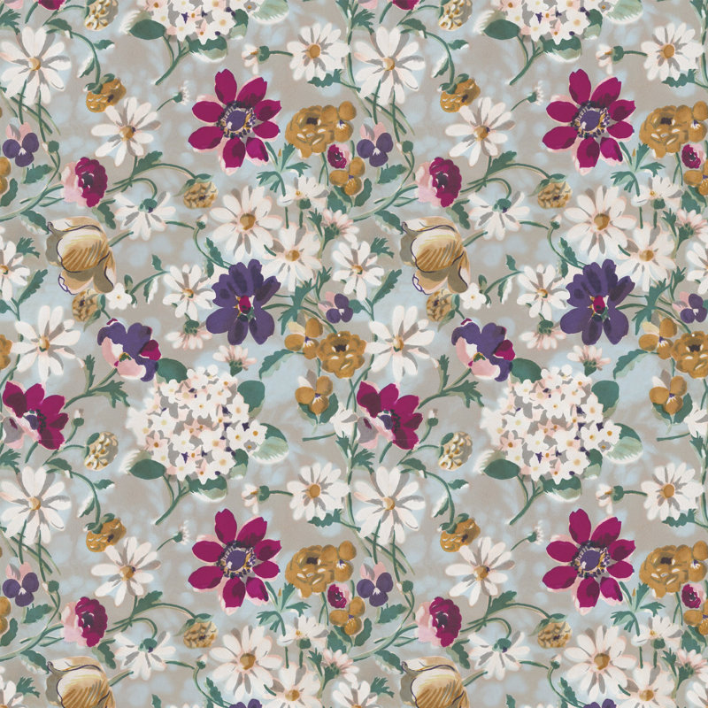 Rouleau de papier peint lisse L 26,25 pi x l 27,56 po Vintage Flowers, Turquoise