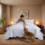 Ensemble de couvre-lit matelassé en microfibre à motif floral-124308869-124308873