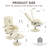 Recliner Chair With Ottoman - 360° Swivel Massage Lounge Chair With 5-Point Vibration & Heated Seat, 140° Adjustable PU Leather Recliner For Living Room, Home Theater Or Office, Beige-1803745027