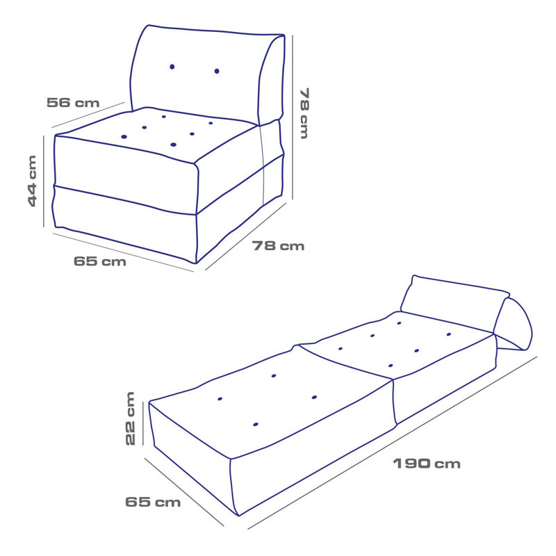 Allinson 65cm Upholstered Futon, Beige