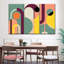 «Retro Geometric Abstract X», reproduction sur toile-93059178