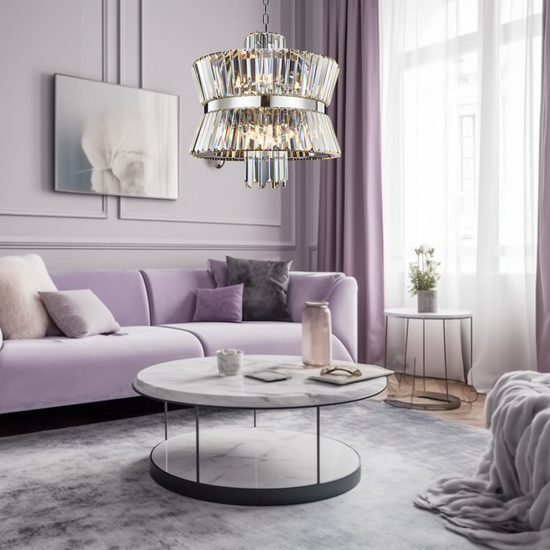 Aurelia 12 - Light Crystal Pendant, Silver, Silver