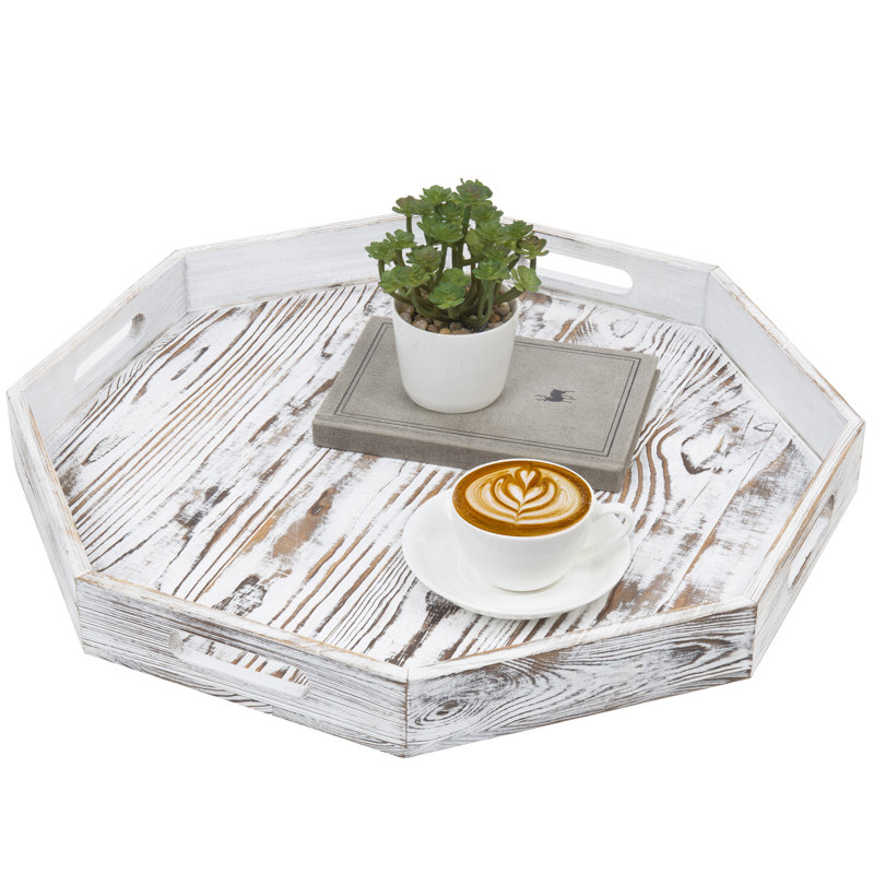 Luziano Octagonal Wood Ottoman/Coffee Table Tray