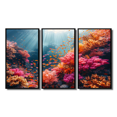 Rumsey - ensemble d'art mural corail