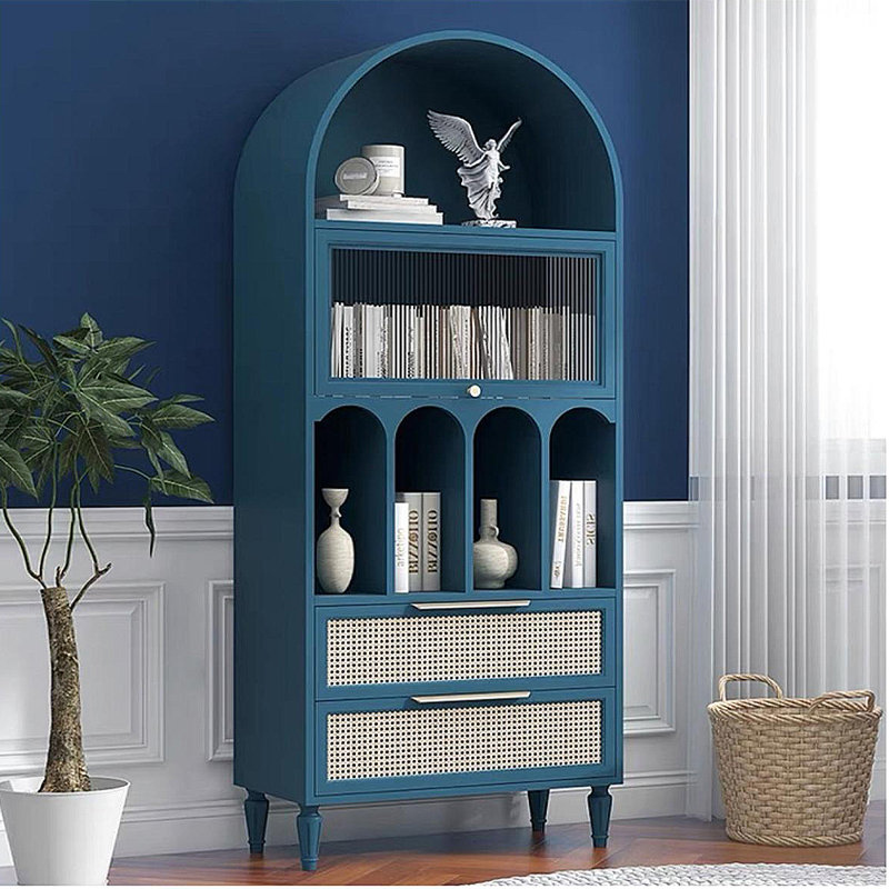 Bibliothèque moderne et multifonctionnelle, Bleu très foncé