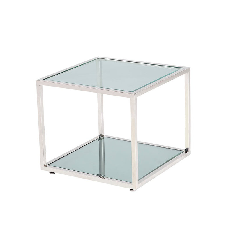 Table de bout avec tablette Mher, Argent