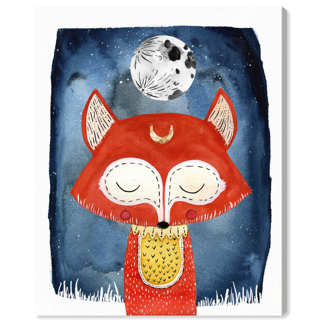 'Dreaming Fox' Painting on Wrapped Canvas