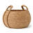Cole and Grey Seagrass Handmade Woven Brown Decorative and Functional Storage Basket with Braided Handles