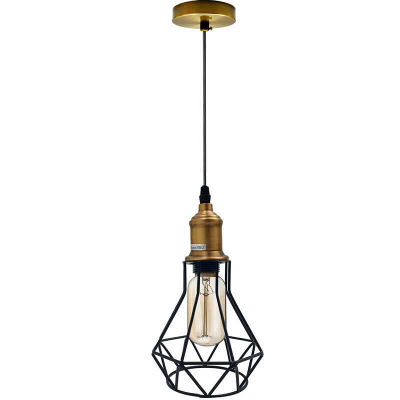 Fecteau 1 - Light Geometric Pendant, Black/Gold