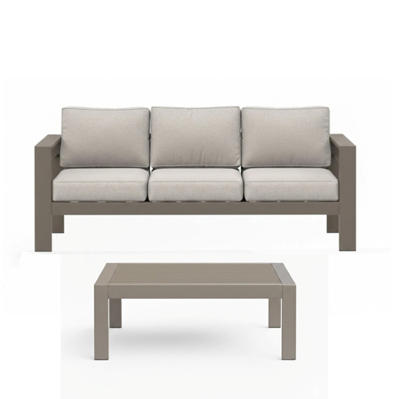 Ensemble de patio extérieur 2 pièces, Kaki pâle, Kaki pâle