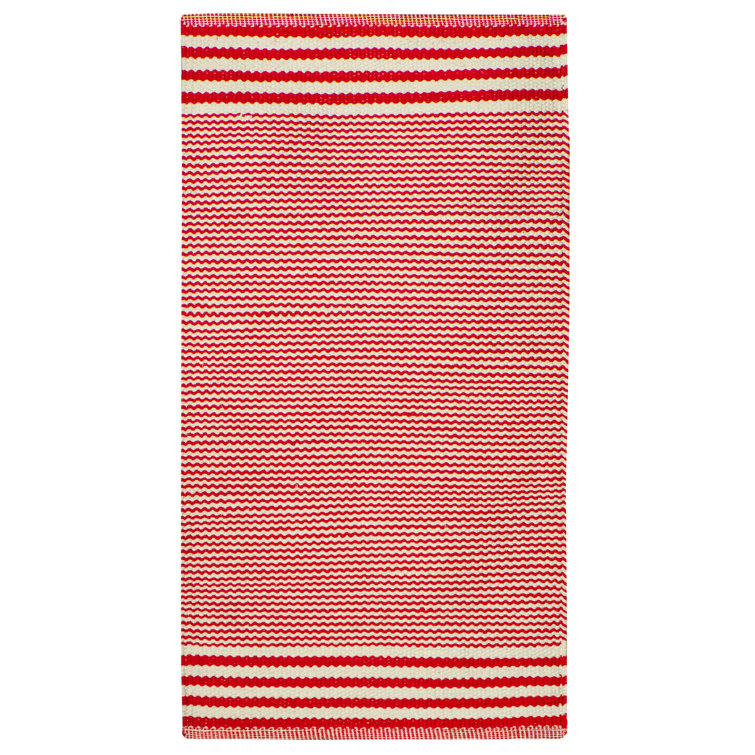 Briery Striped Cotton Hand Woven Area Rug
