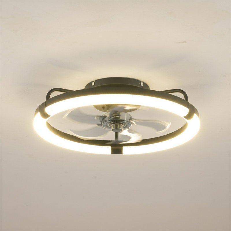 Équipé d'une source de lumière DEL et d'un ventilateur de plafond télécommandé, d'un ventilateur DEL intégré à intensité variable de 3000 à 6500 K, d'un moteur à courant continu silencieux à 6 vitesses, convient aux salons, aux chambres à coucher et aux cuisines - Noir mat