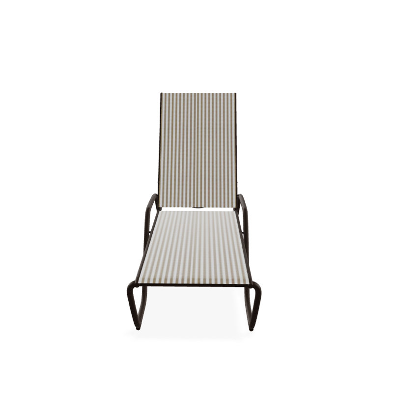 Outdoor Rust-Resistant Metal Chaise Lounge, Textured Kona, Tan