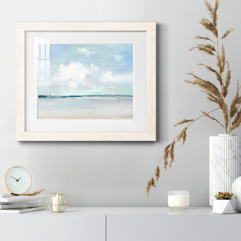 Brise d'été - peinture encadrée, H 20 po x l 17 po x P 1,5 po, Cadre blanc