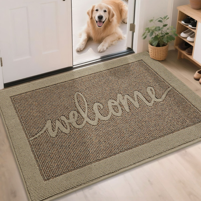 Non-Slip Indoor Doormat, Beige, 81.3cm W x 121.9cm L