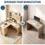 Bureau d'angle en L avec bibliothèque et station de charge, bureau à domicile en bois de 67 po avec armoire et rangement ouvert