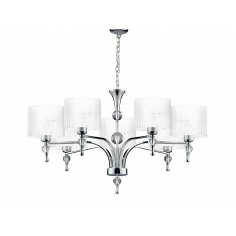 7 - Light Drum Chandelier, White
