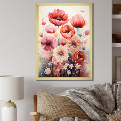 Pétales de crème rouges et beauté sur toile