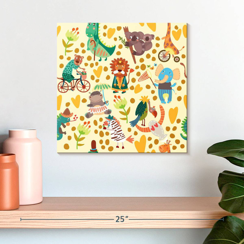 Ashelle, motif d'animaux de safari, H 16 po x l 16 po