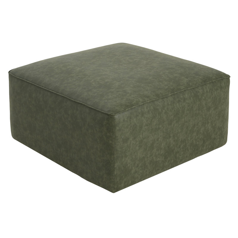 Orrey PU Leather Upholstered Ottoman, Green