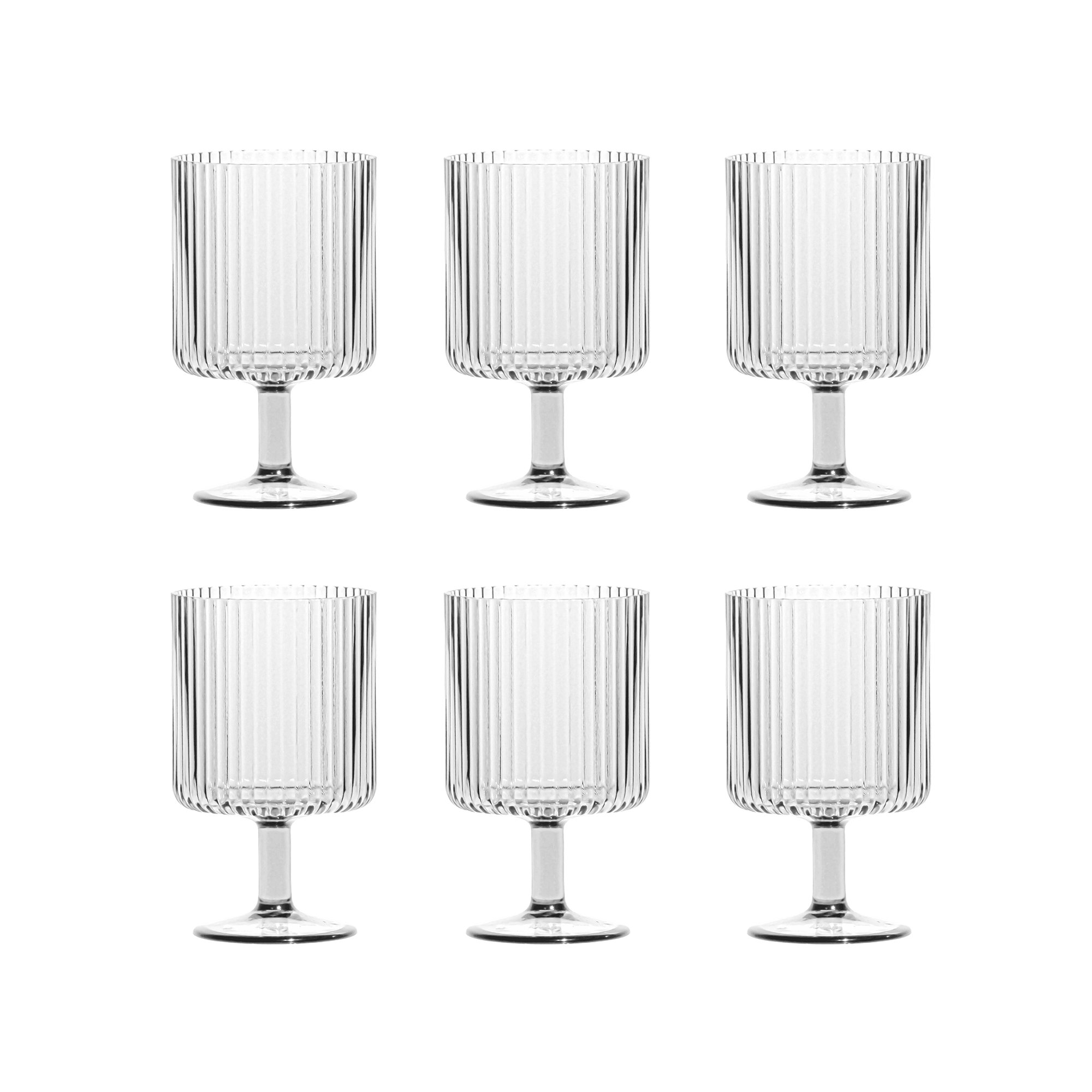 Laya Fluted Acrylic Goblet, Clear